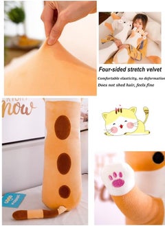 MAGIC VAULT Lovely Plush Cat Doll Cute Cartoon Soft Stuffed Kitten Pillow Long Throw Sleeping Pillow Doll Toy Gift for Kids,Girls 50cm (BROWN)  - Image 4