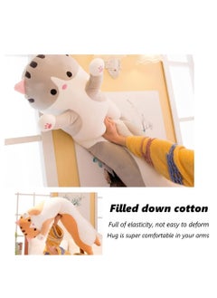 MAGIC VAULT Lovely Plush Cat Doll Cute Cartoon Soft Stuffed Kitten Pillow Long Throw Sleeping Pillow Doll Toy Gift for Kids,Girls 50cm (BROWN)  - Image 3
