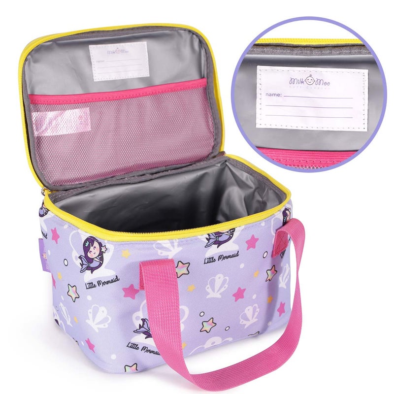 Milk & Moo Kids Lunch Bag, Insulated Lunch Bag For Kids, Lightweight, Little Mermaid Design Cooler Thermal Bag For Toddler Boys and Girls, Suitable For Pre-School, Kindergarten, Elementary Grade - Image 2