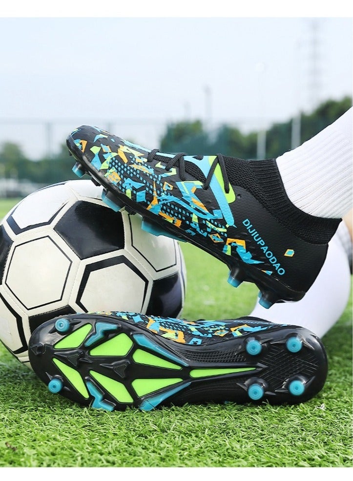 SKT Shiketro High-Top Seamless Flying Woven Shoes, Professional Grass Training Shoes, Lingdong Shock-Absorbing Breathable Shoes, Long-Spike And Broken-Spike Breathable And Non-Slip Outdoor Shoes For Men And Women, - Image 4