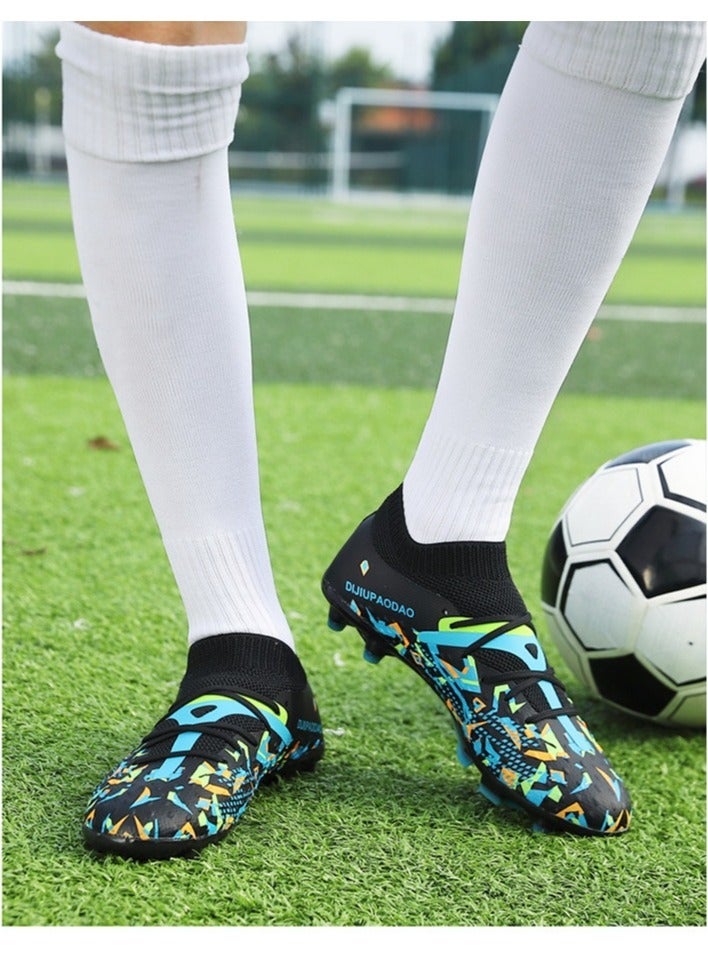 SKT Shiketro High-Top Seamless Flying Woven Shoes, Professional Grass Training Shoes, Lingdong Shock-Absorbing Breathable Shoes, Long-Spike And Broken-Spike Breathable And Non-Slip Outdoor Shoes For Men And Women, - Image 3