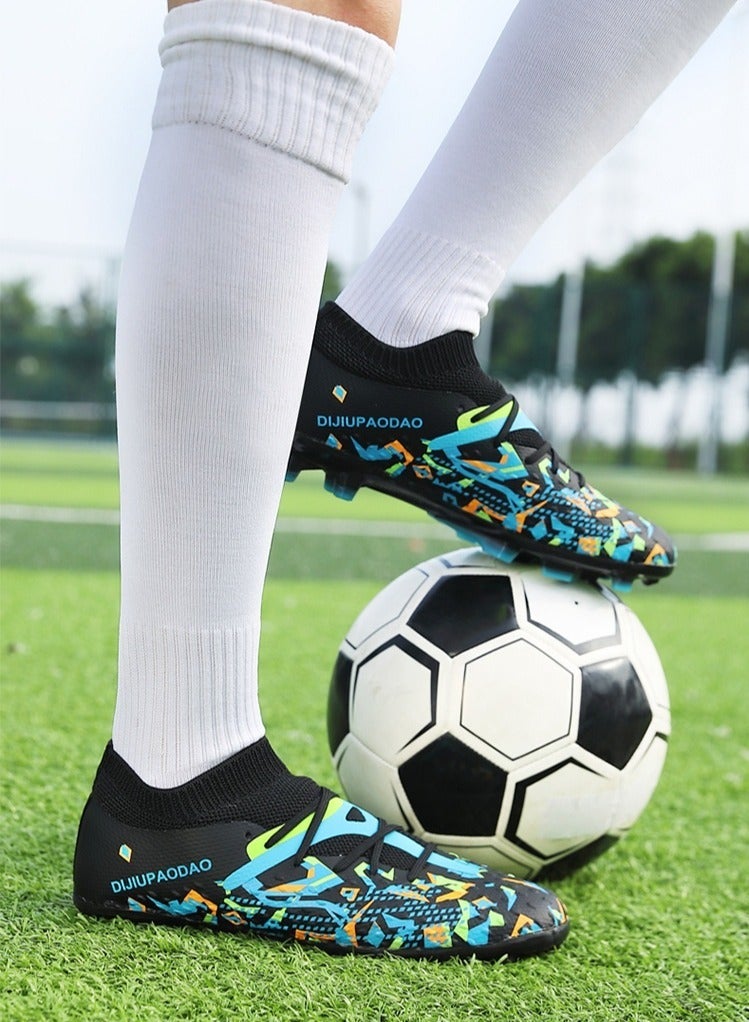 SKT Shiketro High-Top Seamless Flying Woven Shoes, Professional Grass Training Shoes, Lingdong Shock-Absorbing Breathable Shoes, Long-Spike And Broken-Spike Breathable And Non-Slip Outdoor Shoes For Men And Women, - Image 5