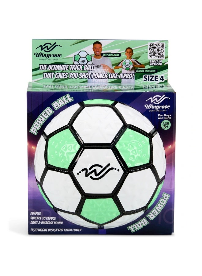 Wingrove Sports Creations Power Ball Football – Size 4 Lightweight Trick & Skills Ball for Kids and Teens – Designed by Billy & Roman Wingrove – High-Power Shot & Technique Training - Image 1