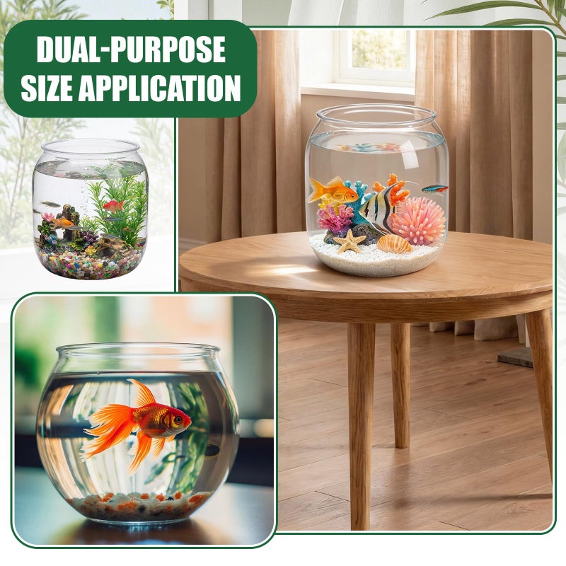 Cosblank 2 Pcs 4 Gallon & 1 Gallon Plastic Fish Bowl Large Round Clear Betta Aquarium Fish Tank Shatterproof Goldfish Bowl Hydroponic Planter Multi-use Container for Terrarium Flower Vase Centerpiece - Image 5