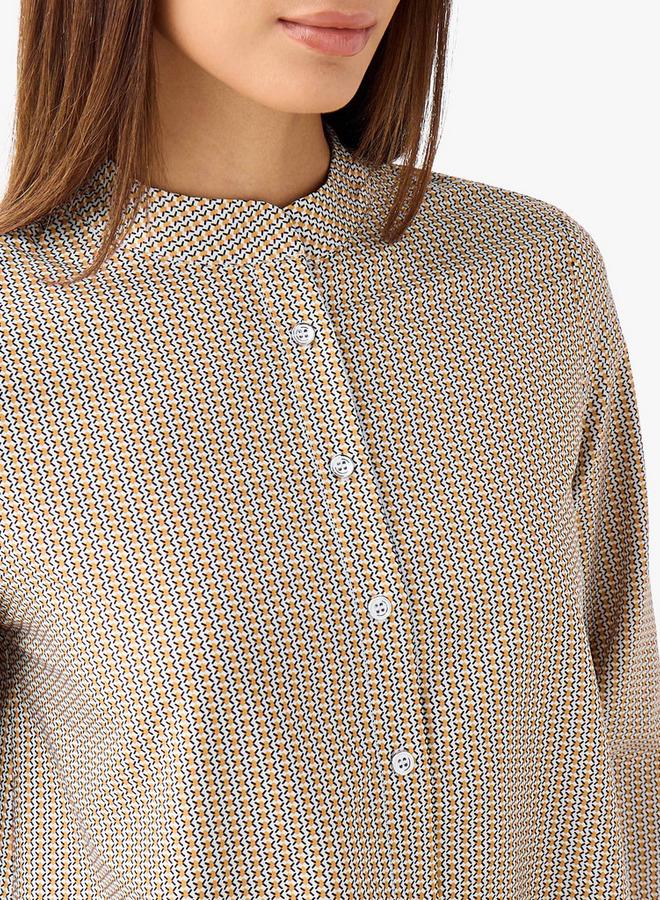 Splash FAV Regular Fit Printed Shirt with Mandarin Collar - Image 5