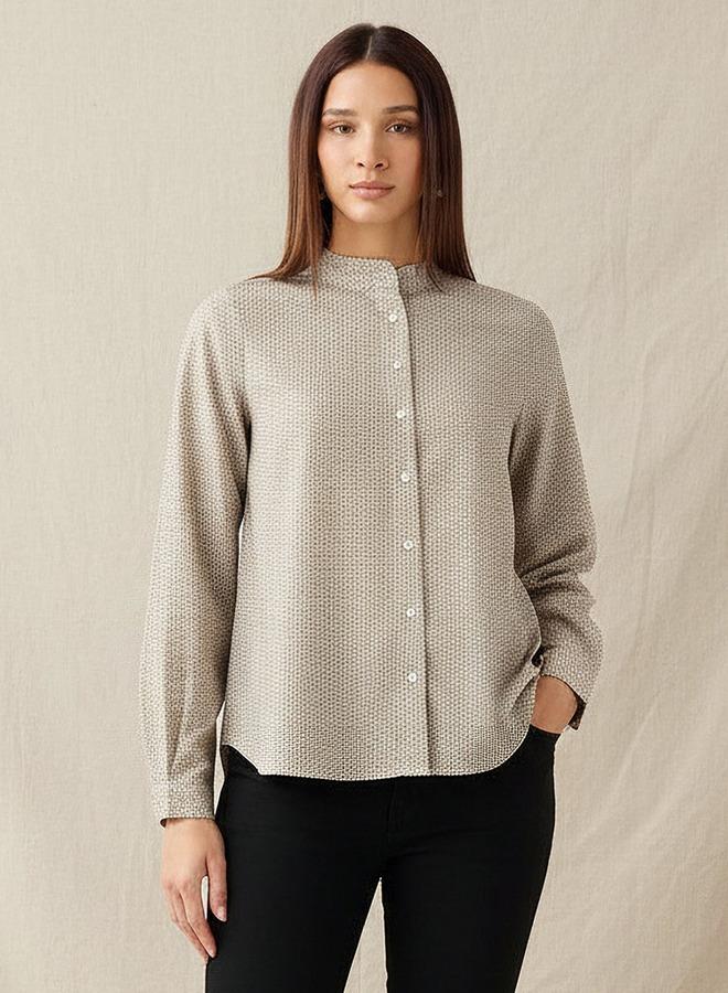 Splash FAV Regular Fit Printed Shirt with Mandarin Collar - Image 1