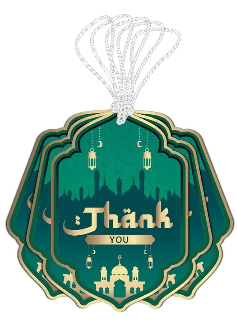 20 Pcs Thank You Tags for Ramadan/Eid (Green B), Thank You Tags, Eid Decorations, Ramadan Decorations, Tags for Ramadan Party, Eid Party Supplies - Image 1