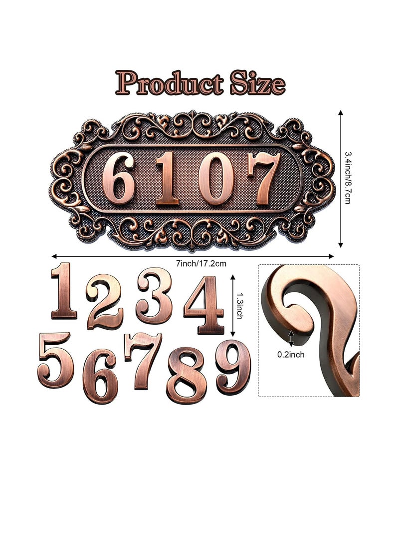 SYOSI House Address Number, Plaques Plastic Address Sign Mailbox Number Plaque 0-9 European-style Retro Doorplate Address Signs Decorative Wall Plaque for House Home Hotel Office Garden (Classic Style)  - Image 3