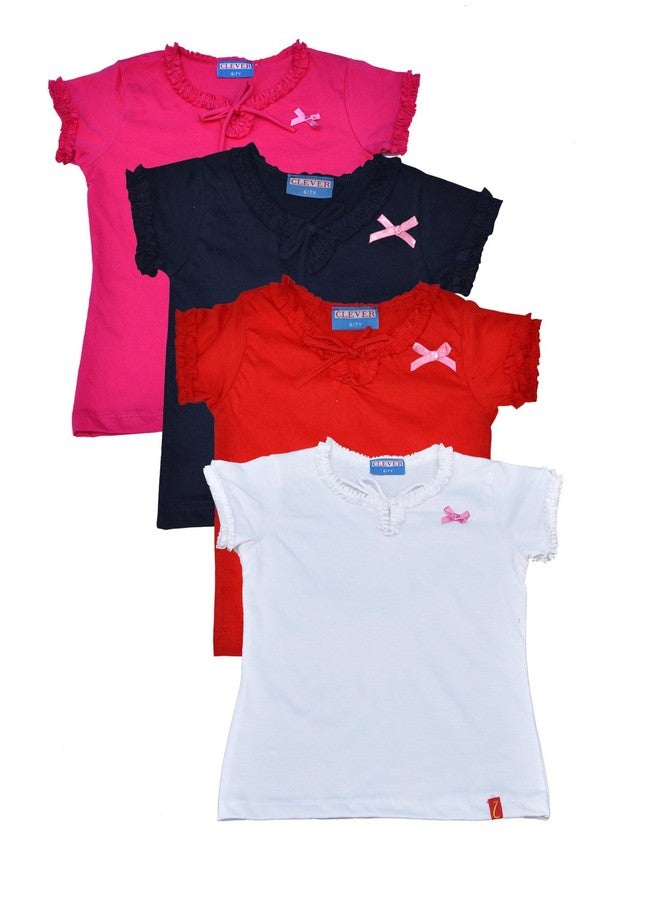 Clever Girls' T-Shirt (ZCGT-004-PC4-02-12-18 Month_Multicolored_12-18 months) - Image 1