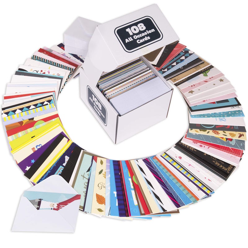 KANGAROO All Occasion Cards Assortment Box; 108 Blank Cards & Envelopes, Thank You Cards, Sympathy Cards, Birthday Card and Others - Image 4