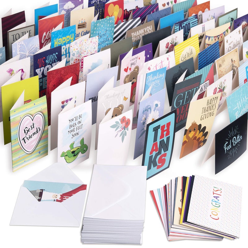 KANGAROO All Occasion Cards Assortment Box; 108 Blank Cards & Envelopes, Thank You Cards, Sympathy Cards, Birthday Card and Others - Image 3