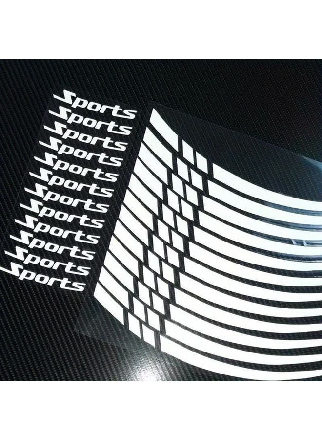Blue Reflective Wheel Hub Sticker Set For Motorcycle 18 To 21 Inches - Image 2