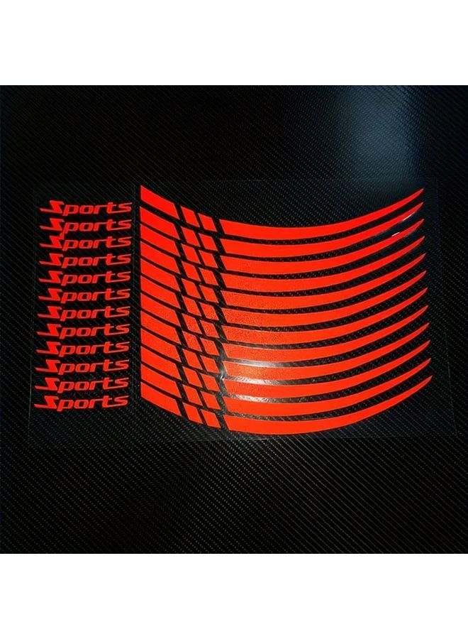 Blue Reflective Wheel Hub Sticker Set For Motorcycle 18 To 21 Inches - Image 1