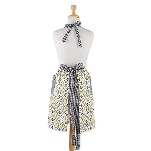 DII Women's Spring & Summer Apron Collection Adjustable, Two Large Pockets & Extra Long Ties, One Size Fits Most, Sweet Bee - Image 3