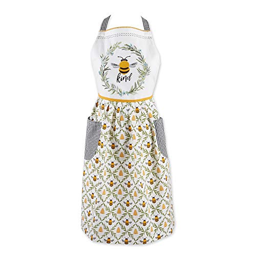 DII Women's Spring & Summer Apron Collection Adjustable, Two Large Pockets & Extra Long Ties, One Size Fits Most, Sweet Bee - Image 1