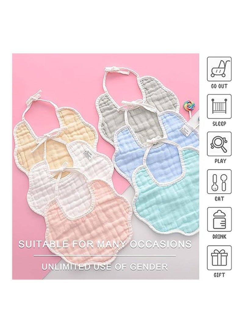 Y&D 6 Pieces Bibs Muslin, Baby Drool Lap-shoulder Cloths Adjustable Multi-Use Scarf 8-Layer 100% Organic Cotton With Super Absorbent and Soft Drooling Breathable for Boys Girls  - Image 5