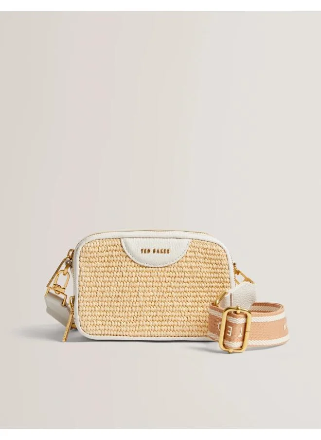 Ted Baker Baria Mini Webbing Faux Raffia Camera Bag