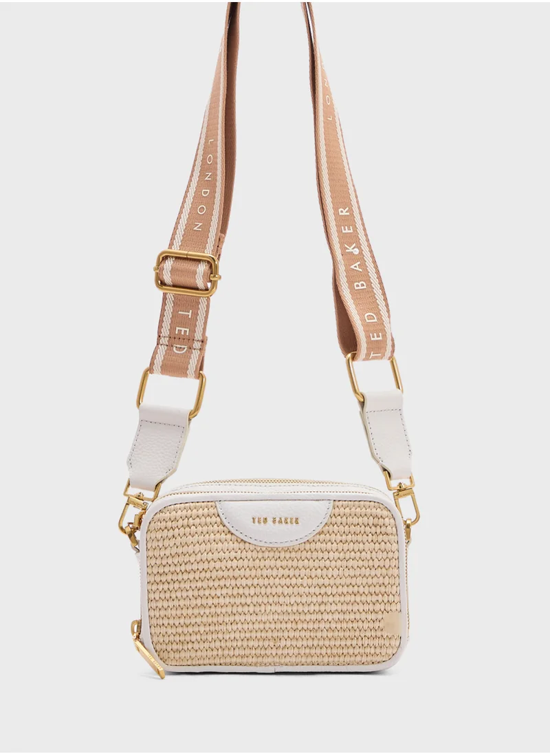 Ted Baker BARIA Mini Webbing Faux Raffia Camera Bag