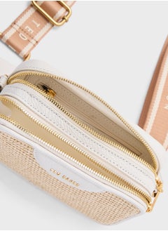Ted Baker BARIA Mini Webbing Faux Raffia Camera Bag  - Image 5