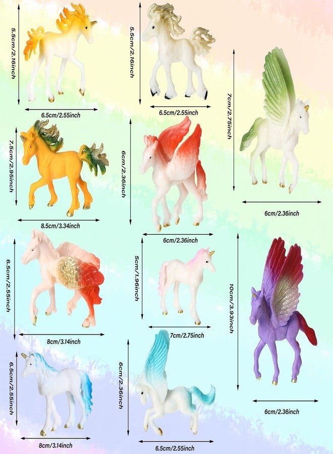 Charniol 16 Pcs Unicorn Figurine Set Includes 12 Pcs Mini Unicorn Figures Figurines Small Plastic 4 Horse Figures for Birthday Christmas Supplies - Image 2