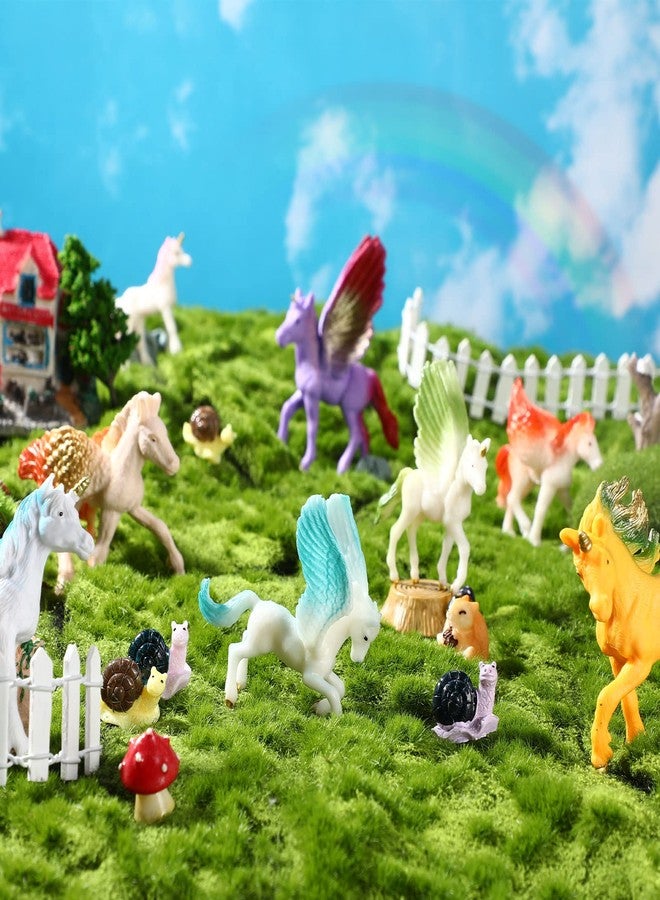Charniol 16 Pcs Unicorn Figurine Set Includes 12 Pcs Mini Unicorn Figures Figurines Small Plastic 4 Horse Figures for Birthday Christmas Supplies - Image 3