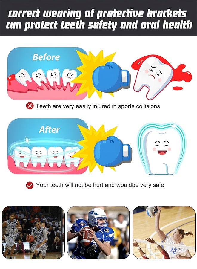 GROIC 3 Pack Youth Mouth Guard Sports Mouthguard Double Colored Teeth Braces with Case for Football Basketball Boxing MMA Hockey Lacrosse Rugby Taekwondo - Image 3