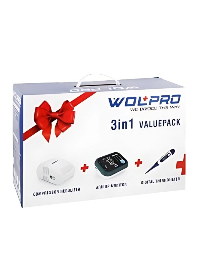WOLAID Wolpro 3 In 1 Value Pack Comp Neb+Arm Bp M+Dig Tm 