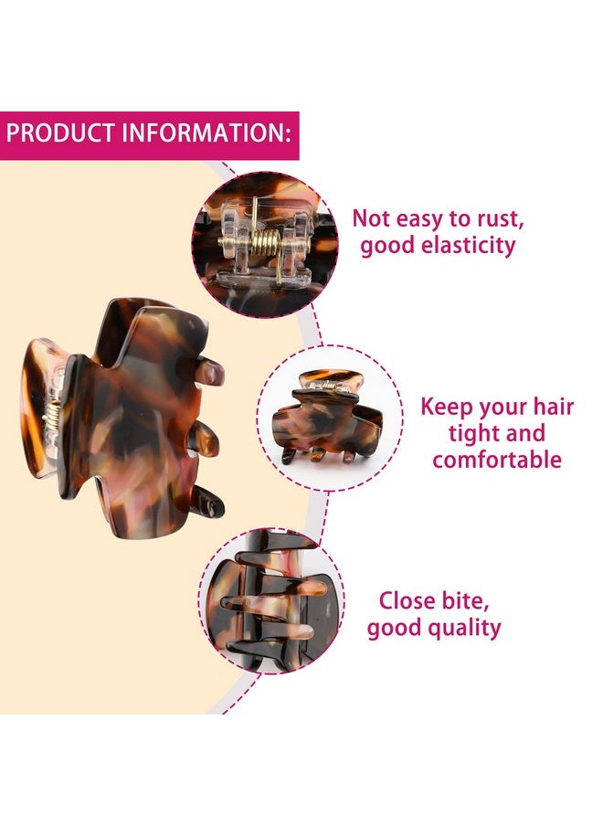 Messen 6 PCS Small Hair Claw Clips 1.4 Inch Tortoise Claw Clip for Women Girls Mini Size Leopard Print Acrylic French Design Jaw Clips Non-Slip Strong Hold Hair Grip Catch Barrette (Set 02)  - Image 3