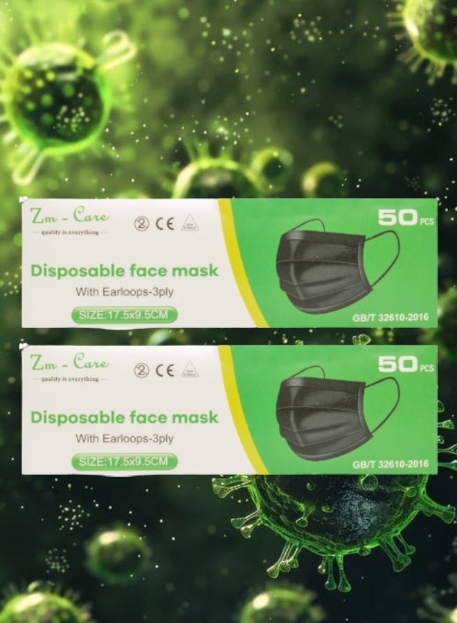 زي إم 100 قطعة من أقنعة الوجه للاستخدام مرة واحدة - Image 1