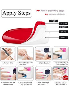 Vishine 15Ml No Wipe Top Coat Base Coat Soak Off Uv Led Drying Long Lasting Shiny Nail Varnish Set  - Image 2
