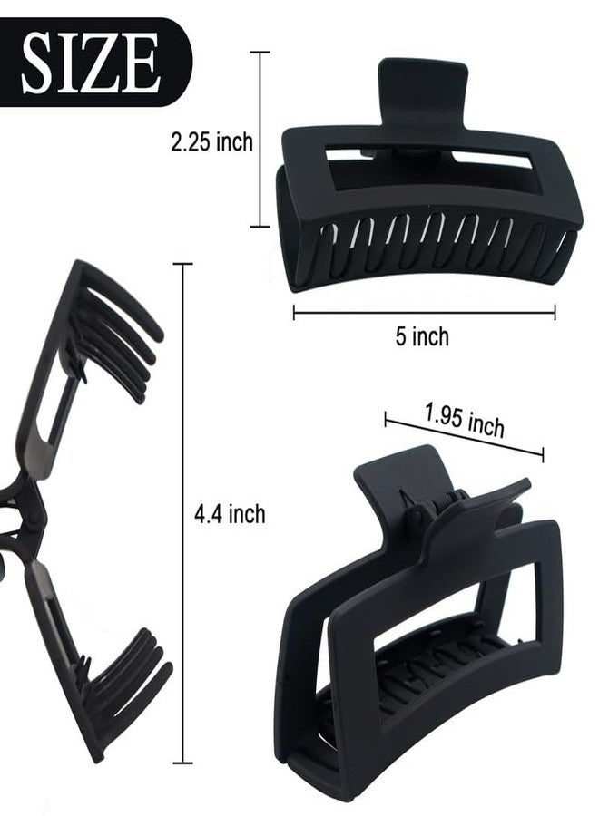 Minta 4 Pack Extra Large Hair Claw Clips for Women, Hair Clips for Thick and Long Hair, 90's Non-slip Square Jaw Clips for Curly Hair, Strong Hold Matte Hair Clamps (Neutral Colors) - Image 4