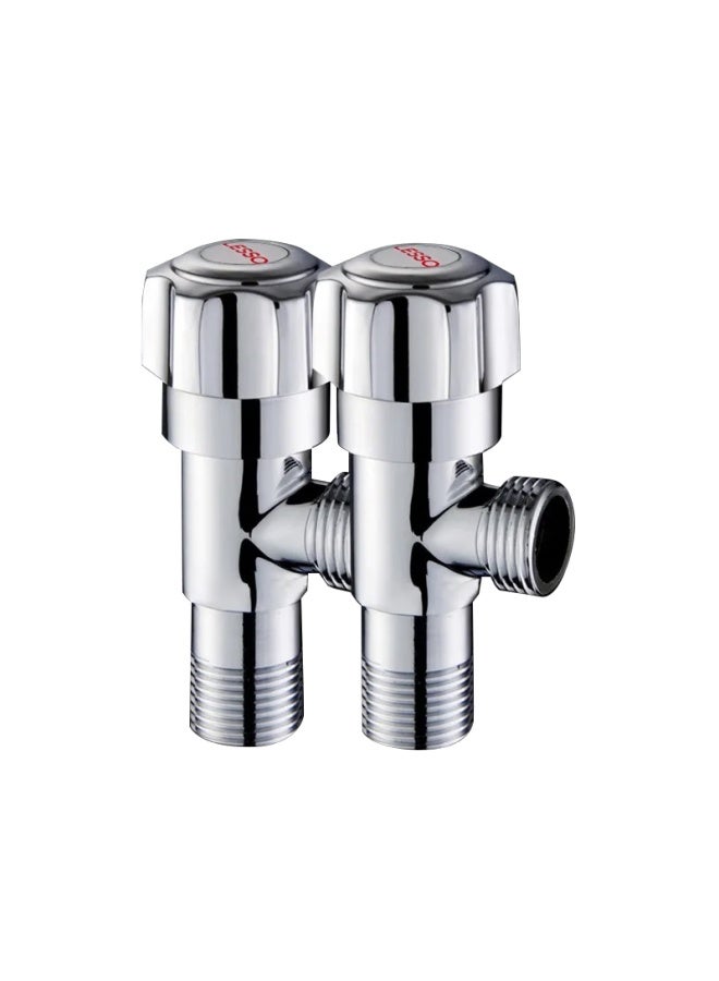 Lesso Stainless Steel Angle Valve Cold And Hot Universal Brass Quick Opening Triangle Valve Water Stop Eight-character Inlet Valve 4-point Toilet Angle Valve - Image 4