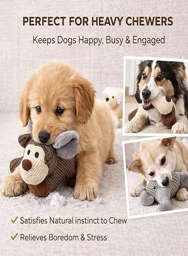 Leocfy Linen Safari Companions, Squeaky Dog Chew Animals, Strudy Linen Fabric, Relieve Boredom and Anxiety in Dogs (Elephant) - Image 2