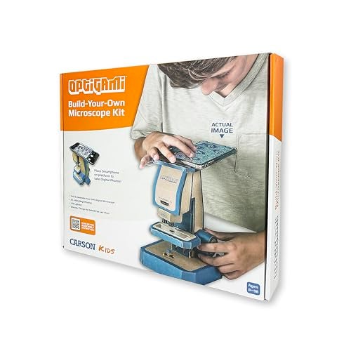 Carson Optigami Educational Kids Science Kit STEM DIY Cardboard Microscope for Kids (OG-100) Small - Image 4