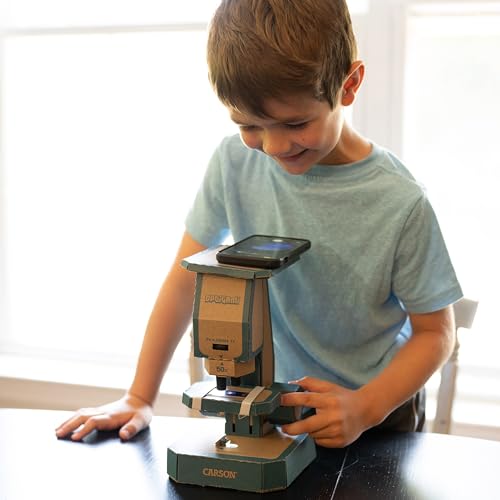 Carson Optigami Educational Kids Science Kit STEM DIY Cardboard Microscope for Kids (OG-100) Small - Image 2