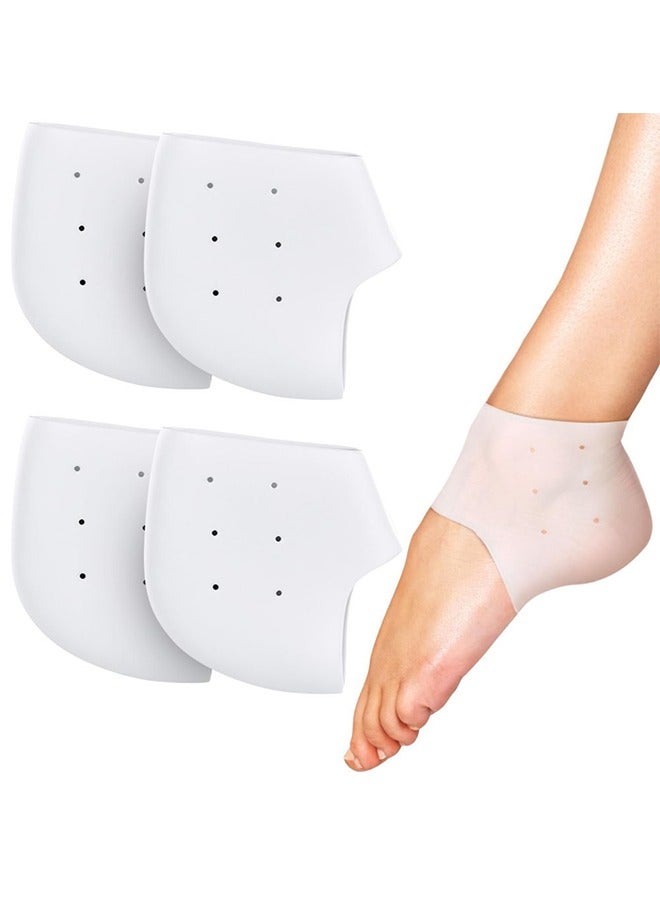Generic Silicone Heel Protectors, 2 Pairs Of Gel Pads For Preventing Blisters, Achilles Tendonitis, Cracked Heels, Plantar Fasciitis Pads, Breathable Cups For Pain Relief, For Men And Women  - Image 1