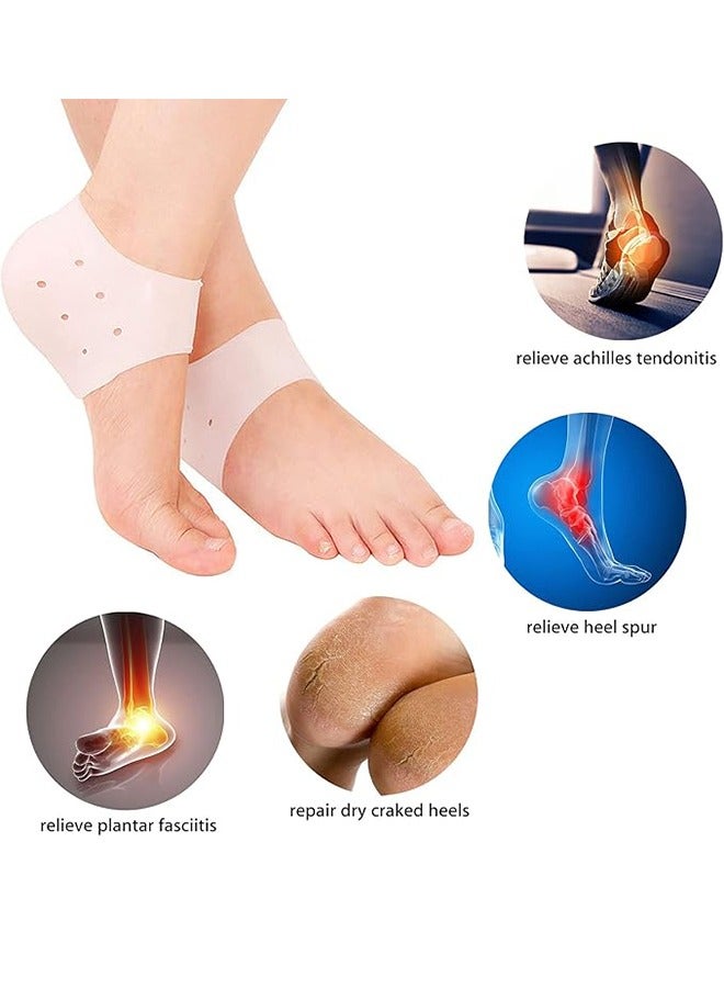 Generic Silicone Heel Protectors, 2 Pairs Of Gel Pads For Preventing Blisters, Achilles Tendonitis, Cracked Heels, Plantar Fasciitis Pads, Breathable Cups For Pain Relief, For Men And Women  - Image 3