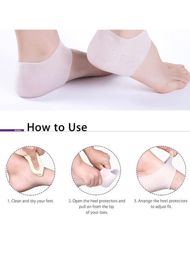 Generic Silicone Heel Protectors, 2 Pairs Of Gel Pads For Preventing Blisters, Achilles Tendonitis, Cracked Heels, Plantar Fasciitis Pads, Breathable Cups For Pain Relief, For Men And Women  - Image 4