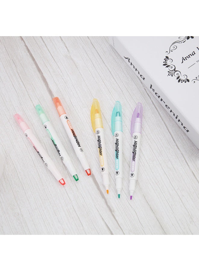 PAPERSAY 6-Pack Double-Ended Luminous Highlighter Markers – Macaron Colors, See-Through Chisel & Fine Tip, Visible Window Design for Precise Highlighting, Quick-Dry, Water-Based, Perfect for Journaling & School Supplies - Image 4