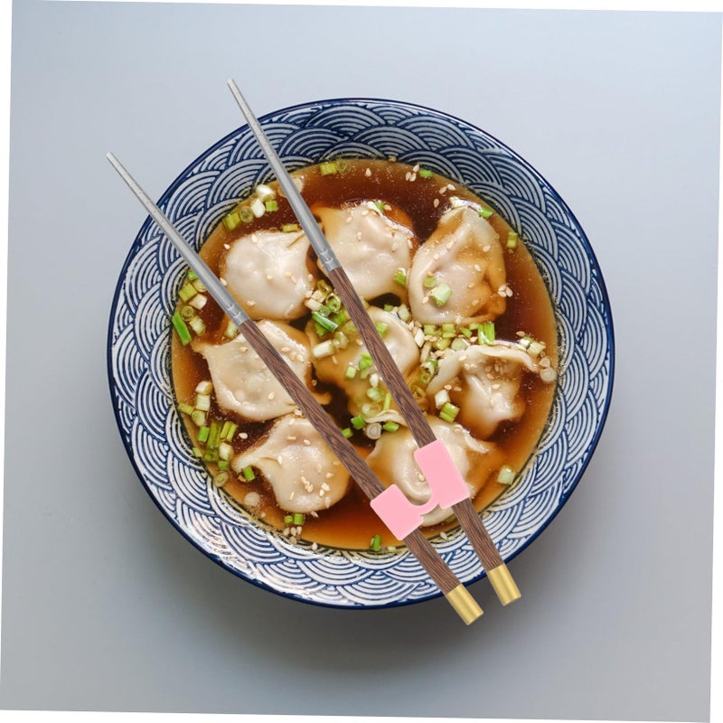 Pink Chopstick Training Helper Clips 10pcs Reusable for Beginners Adults Easy Learning - Image 5