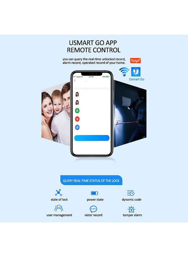 WAFU - WAFU Fingerprint Door Lock Smart Face Recognition APP Unlock 6 Unlocked Ways Locking Unlocking Automatically for Homes Apartments - Image 1