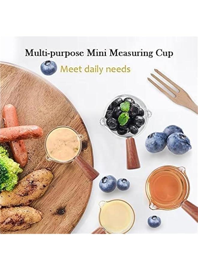 HOOKOR Espresso Measuring Cup 3 oz with Small Glass Wooden Handle Measuring Cup Heat Resistant Glass Coffee Brewing Tool - Image 5