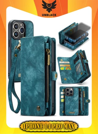 Protective Phone Cover Case Wallet Case For Apple iPhone 14 Pro Max, 2 in 1 Detachable Premium Leather Magnetic Zipper Pouch Wristlet Flip Phone Case (Blue) - pzsku/Z2EA89D075655C64152CAZ/45/_/1725054449/3ab16b31-2f46-4254-ad68-3310d2a29c92