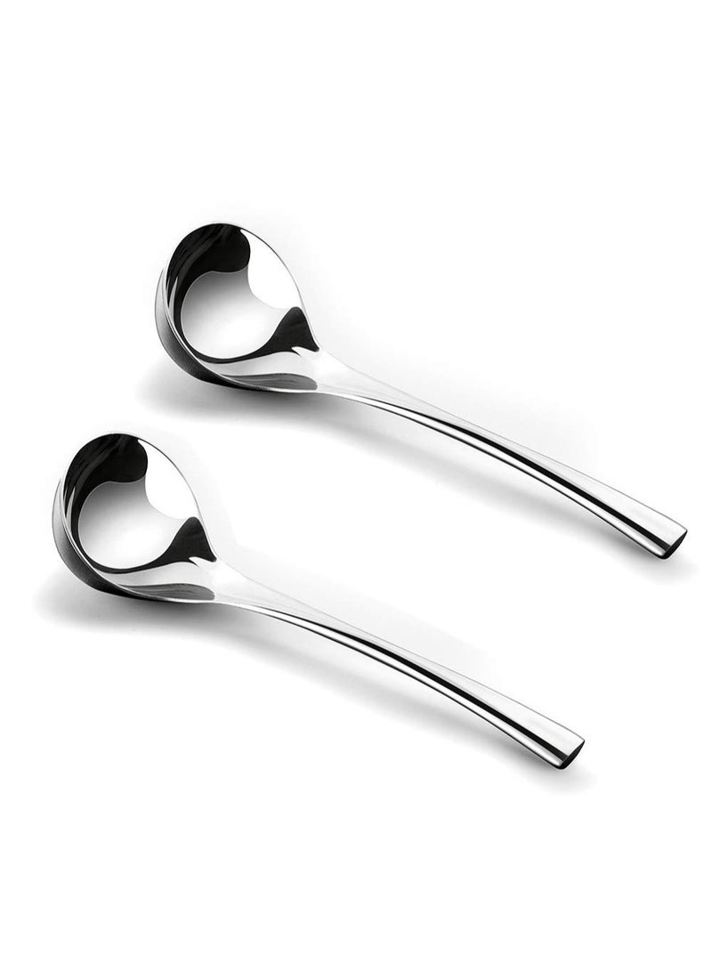 Blythornix Soup Spoon Stainless Steel, Soup Ladles for Serving, Large Cooking Ladles for Sauce Gravy Metal with Long Handle 2 Packs - Image 1