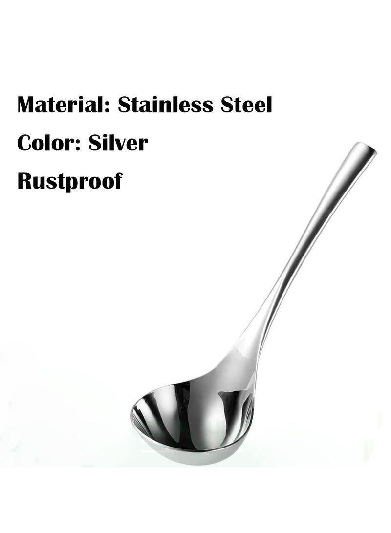 Blythornix Soup Spoon Stainless Steel, Soup Ladles for Serving, Large Cooking Ladles for Sauce Gravy Metal with Long Handle 2 Packs - Image 5