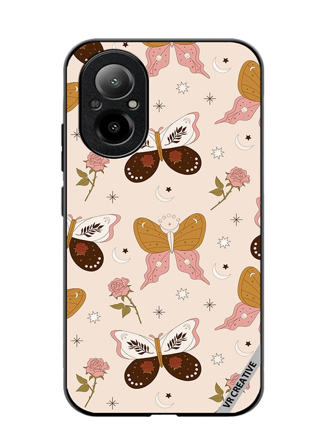 VR CREATIVE Protective Case Cover For Realme C67 4G Boho Magical Flowers And Butterfly Design Multicolour - Image 1