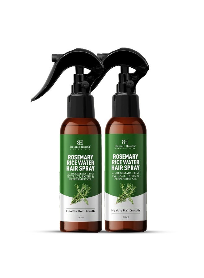 Botanic Hearth Rosemary Rice Water Spray for Hair Growth Pack of 2 | 6.8 Fl Oz Each | With Biotin, Peppermint & Aloe Vera | Korean Scalp Detox | Reduces Hair Thinning | For Men & Women - Image 1