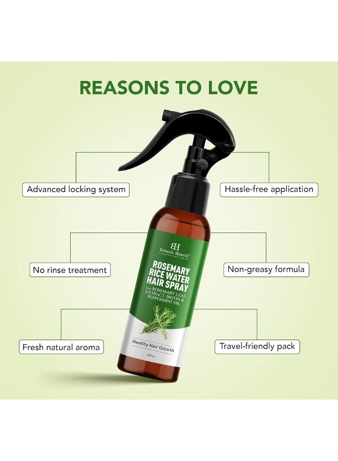 Botanic Hearth Rosemary Rice Water Spray for Hair Growth Pack of 2 | 6.8 Fl Oz Each | With Biotin, Peppermint & Aloe Vera | Korean Scalp Detox | Reduces Hair Thinning | For Men & Women - Image 2