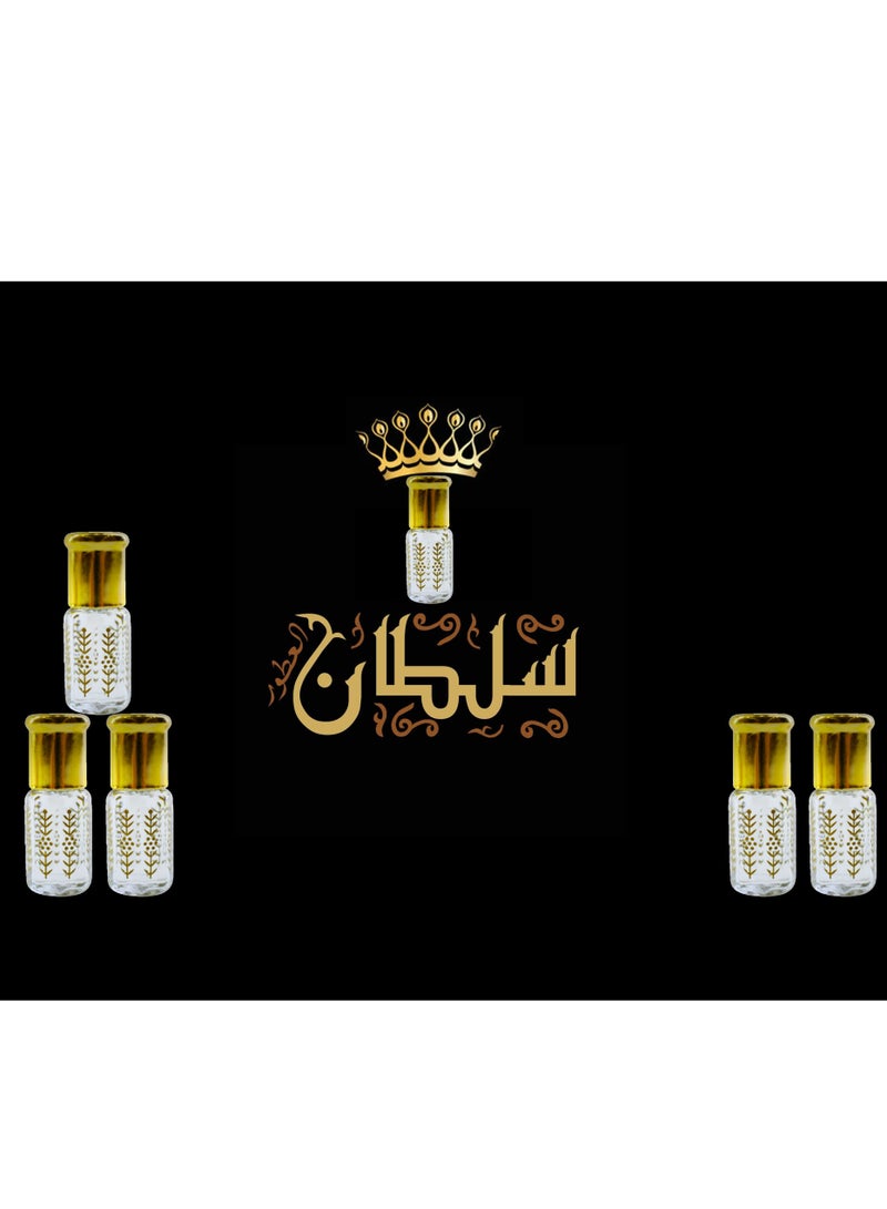 6 قطع مخلط سلطان العطور ثابت يدوم أطول عبوة اقتصادية 3 مل