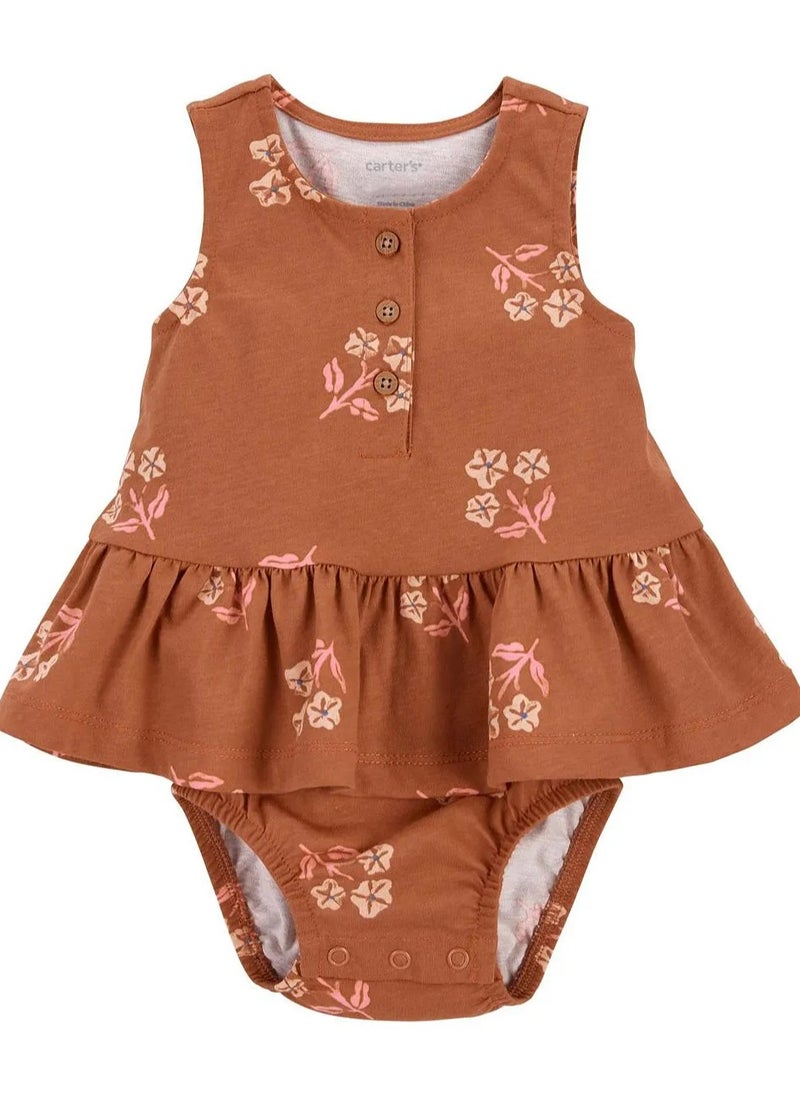 carter's Carter's Floral Sunsuit - Brown  - Image 1